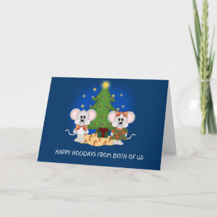 Cartes Pour Fêtes Annuelles Souris mignonnes de Noël avec le texte