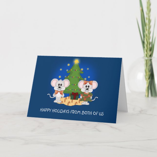 Cartes Pour Fêtes Annuelles Souris mignonnes de Noël avec le texte (Devant)