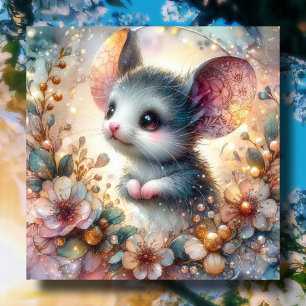 Cartes Pour Fêtes Annuelles Souris printanière Floral Pâques
