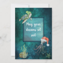 Sous l'aquarelle de mer Festive Meilleurs voeux