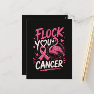 Cartes Pour Fêtes Annuelles Soutien de guerrière du cancer du sein Flamant Ros