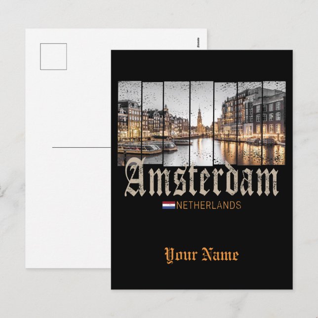 Cartes Pour Fêtes Annuelles Souvenir d'Amsterdam Netherlands (Devant / Derrière)