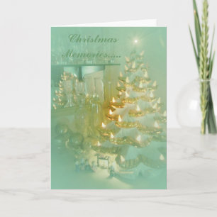 Cartes Pour Fêtes Annuelles Souvenirs de Noël...soft aqua design Vintage