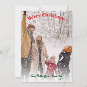 Cartes Pour Fêtes Annuelles Souvenirs de photo de Noël de famille enneigée rus