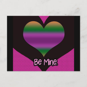 Cartes Pour Fêtes Annuelles Soyez à moi Valentine Purple Stripe Coeur