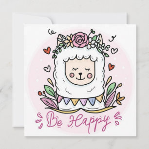Cartes Pour Fêtes Annuelles Soyez heureux Llama