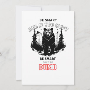Cartes Pour Fêtes Annuelles Soyez intelligent - Camping d'ours