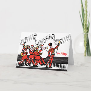 Cartes Pour Fêtes Annuelles Soyez joyeuse fanfare et Noël de notes musicales