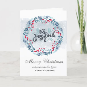 Cartes Pour Fêtes Annuelles Soyez joyeux, Couronne de houx baie Joyeux Noël
