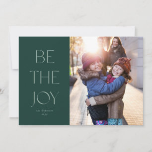 Cartes Pour Fêtes Annuelles Soyez la joie d'une photo verte Noël 2022