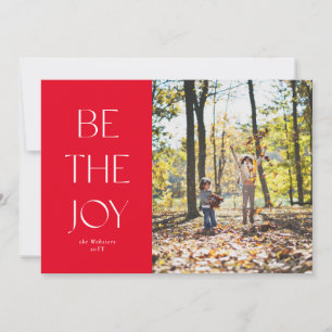 Cartes Pour Fêtes Annuelles Soyez la joie simple rouge une photo Noël