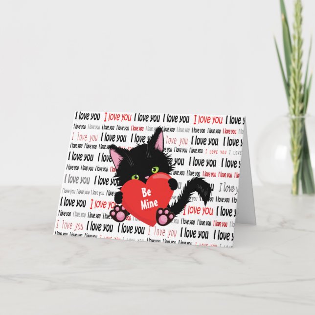 Cartes Pour Fêtes Annuelles Soyez le mien Chat J'aime Vous Saint Valentin (Devant)