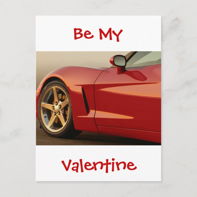 Cartes Pour Fêtes Annuelles Soyez ma Corvette rouge Valentine (Devant)