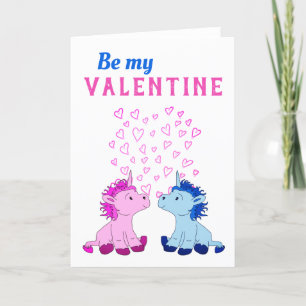 Cartes Pour Fêtes Annuelles Soyez ma Saint Valentin Cute Unicorns Saint Valent