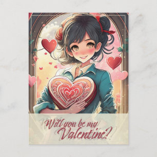 Cartes Pour Fêtes Annuelles Soyez ma Saint-Valentin dans le style Manga 31470