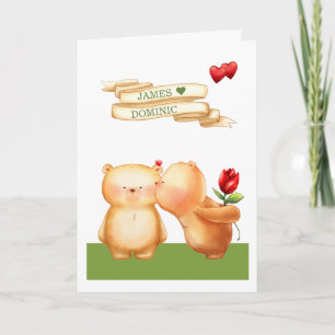 Cartes Pour Fêtes Annuelles Soyez mes Nounours gays Valentine Personnalisé