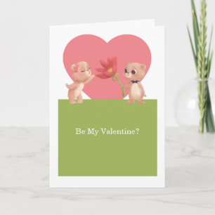 Cartes Pour Fêtes Annuelles Soyez Mes Nounours Valentin Avec Fleur
