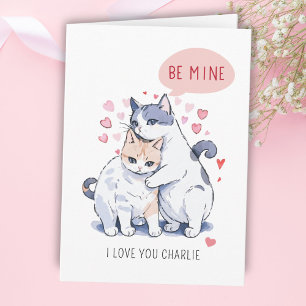 Cartes Pour Fêtes Annuelles Soyez mien Chat doux adorable Couple Saint Valenti