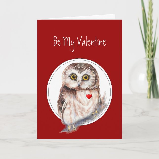Cartes Pour Fêtes Annuelles Soyez mon amour de hibou de Valentine toujours (Devant)