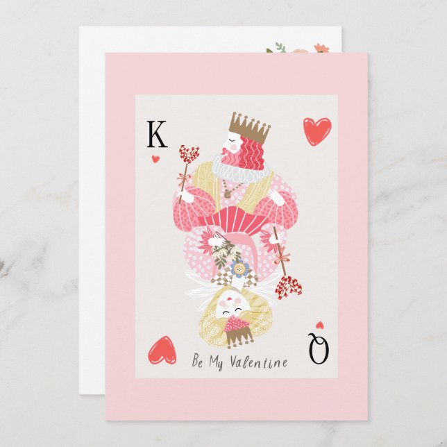 Cartes Pour Fêtes Annuelles Soyez mon roi et ma reine de la Saint-Valentin  (Devant / Derrière)