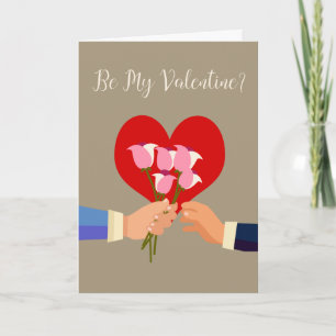 Cartes Pour Fêtes Annuelles Soyez Mon Saint Valentin Gay Roses À Thème Et Coeu