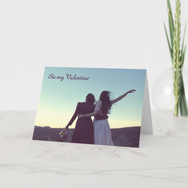 Cartes Pour Fêtes Annuelles Soyez mon Valentin (lesbienne/bisexuel) (Devant)