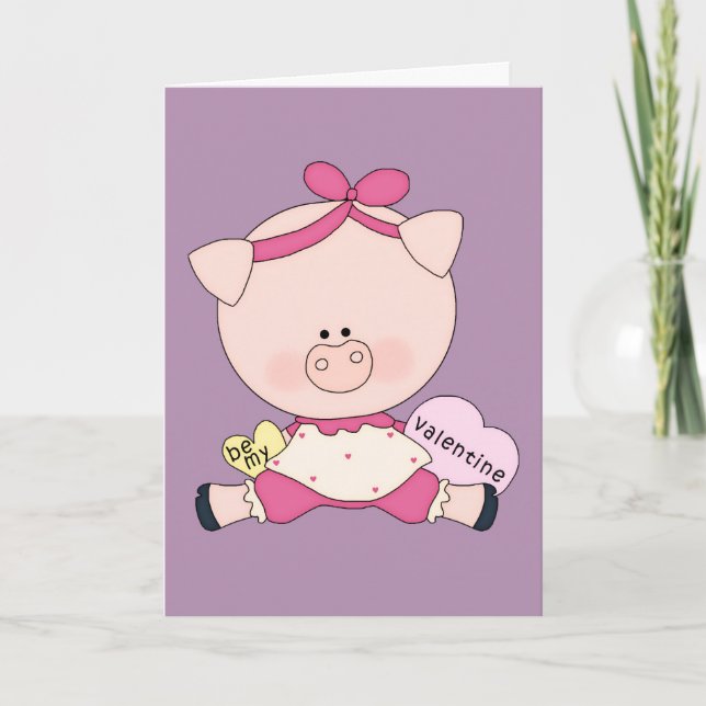Cartes Pour Fêtes Annuelles Soyez mon Valentine porcin (Devant)