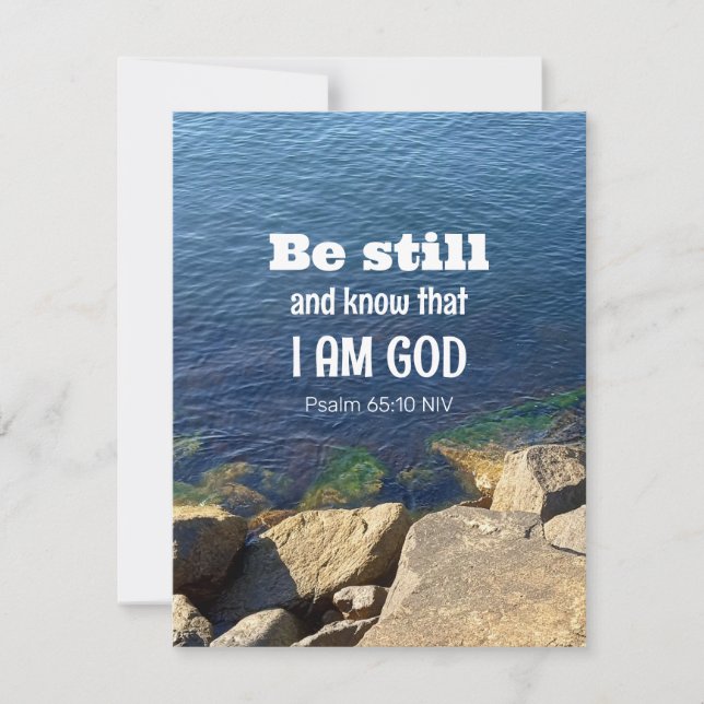 Cartes Pour Fêtes Annuelles Soyez toujours et sachez que je suis Dieu calme Oc (Devant)