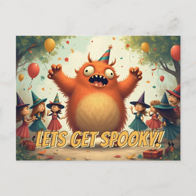 Cartes Pour Fêtes Annuelles Soyons Éffrayants - Joli Monster Party Fun (Devant)