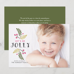 Cartes Pour Fêtes Annuelles Soyons Jolly Floral Christmas Baby Photo