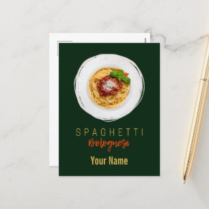 Cartes Pour Fêtes Annuelles Spaghetti bolognaise pâtes nouilles chef gourmet
