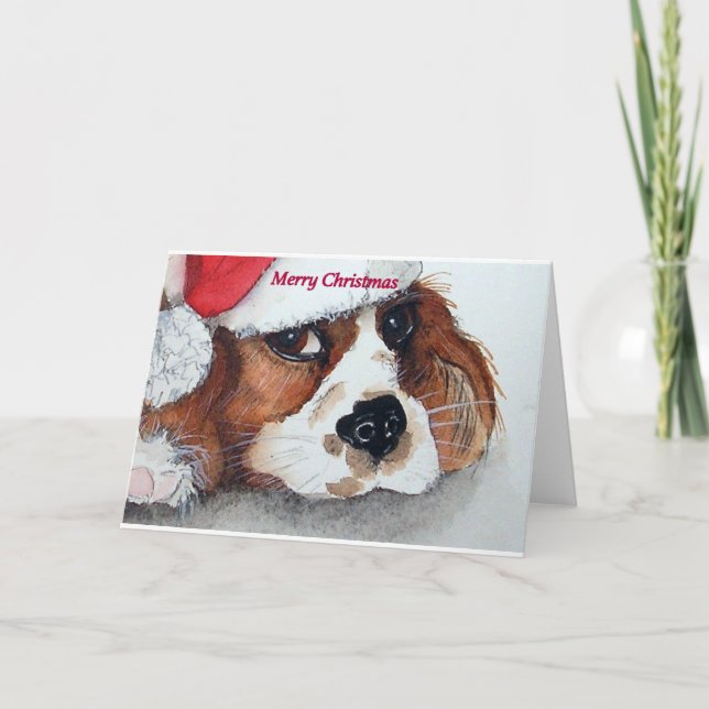 Cartes Pour Fêtes Annuelles Spaniel de Christmas (Devant)
