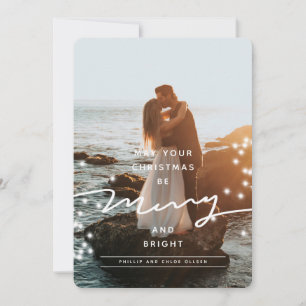 Cartes Pour Fêtes Annuelles Sparkel Merry et Bright Christmas Photo