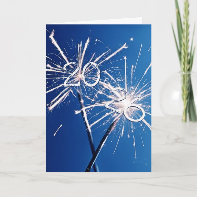 Cartes Pour Fêtes Annuelles Sparklers du Nouvel An 2024 (Devant)