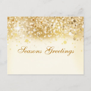 Cartes Pour Fêtes Annuelles Sparkly Golden Lights Holiday Christmas Postcard