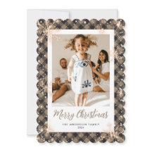 Sparkt Snowflakes Plaid Photo Joyeux Noël