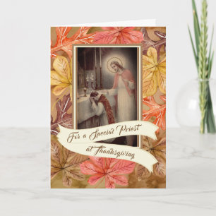 Cartes Pour Fêtes Annuelles Special PriestThanksgiving Autumn