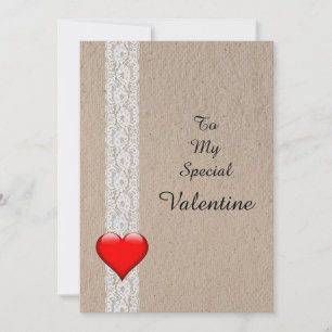 Cartes Pour Fêtes Annuelles Spécial Saint-Valentin Heart and Lace