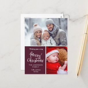 Cartes Pour Fêtes Annuelles Spécifique client "Joyeux Noël" 2 Photos