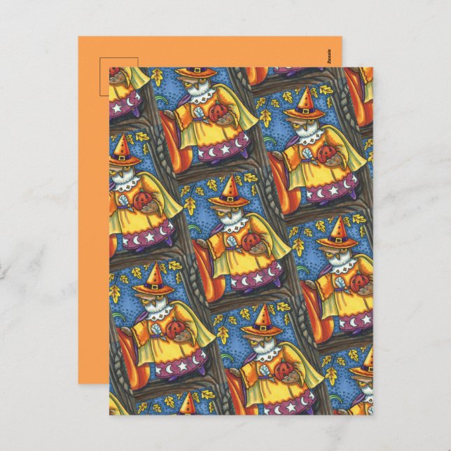 CARTES POUR FÊTES ANNUELLES SPECTACLES MAGIQUES ET HALLOWEEN HOOTS, ASSISTANT  (Devant / Derrière)