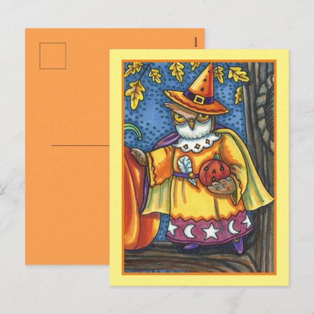 CARTES POUR FÊTES ANNUELLES SPECTACLES MAGIQUES ET HALLOWEEN HOOTS, ASSISTANT  (Devant / Derrière)