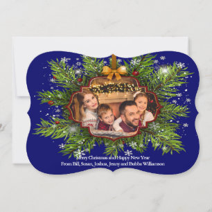 Cartes Pour Fêtes Annuelles Spectaculaire couronne de Noël Famille Photo fanta