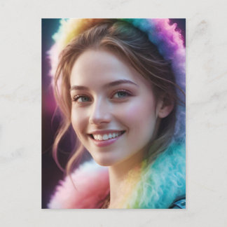 Cartes Pour Fêtes Annuelles Spectrum Dreamer: Iridescent Rainbow Portrait