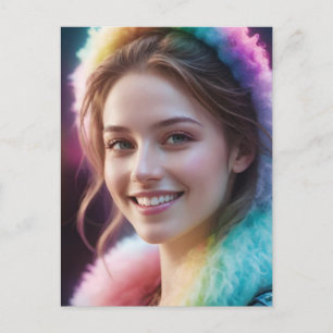 Cartes Pour Fêtes Annuelles Spectrum Dreamer : Portrait Arc-en-Ciel Iridescent