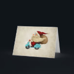 Cartes Pour Fêtes Annuelles Speedy Santa Claus<br><div class="desc">Speedy Santa Claus rides motorcycle</div>