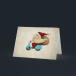 Cartes Pour Fêtes Annuelles Speedy Santa Claus<br><div class="desc">Speedy Santa Claus rides motorcycle</div>