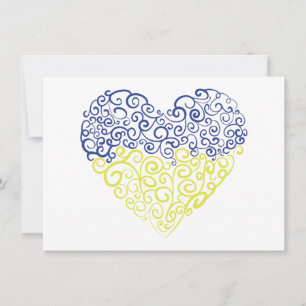 Cartes Pour Fêtes Annuelles Spiral tourbillons mehandi coeur drapeau ukrainien