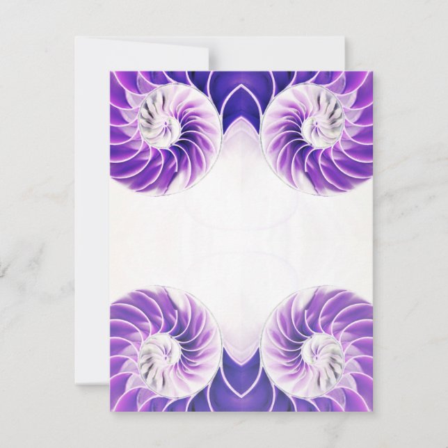 Cartes Pour Fêtes Annuelles Spirale de Fibonacci pourpre Nautilus Shell (Devant)