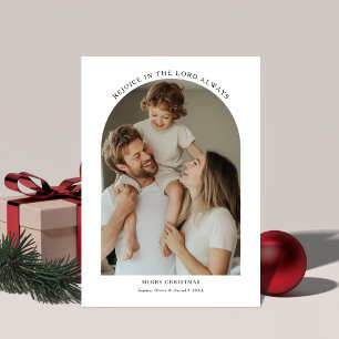 Cartes Pour Fêtes Annuelles Spirituel Rejoice Religieux Arc de Noël Photo