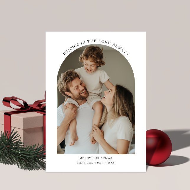 Cartes Pour Fêtes Annuelles Spirituel Rejoice Religieux Arc de Noël Photo (Créateur téléchargé)